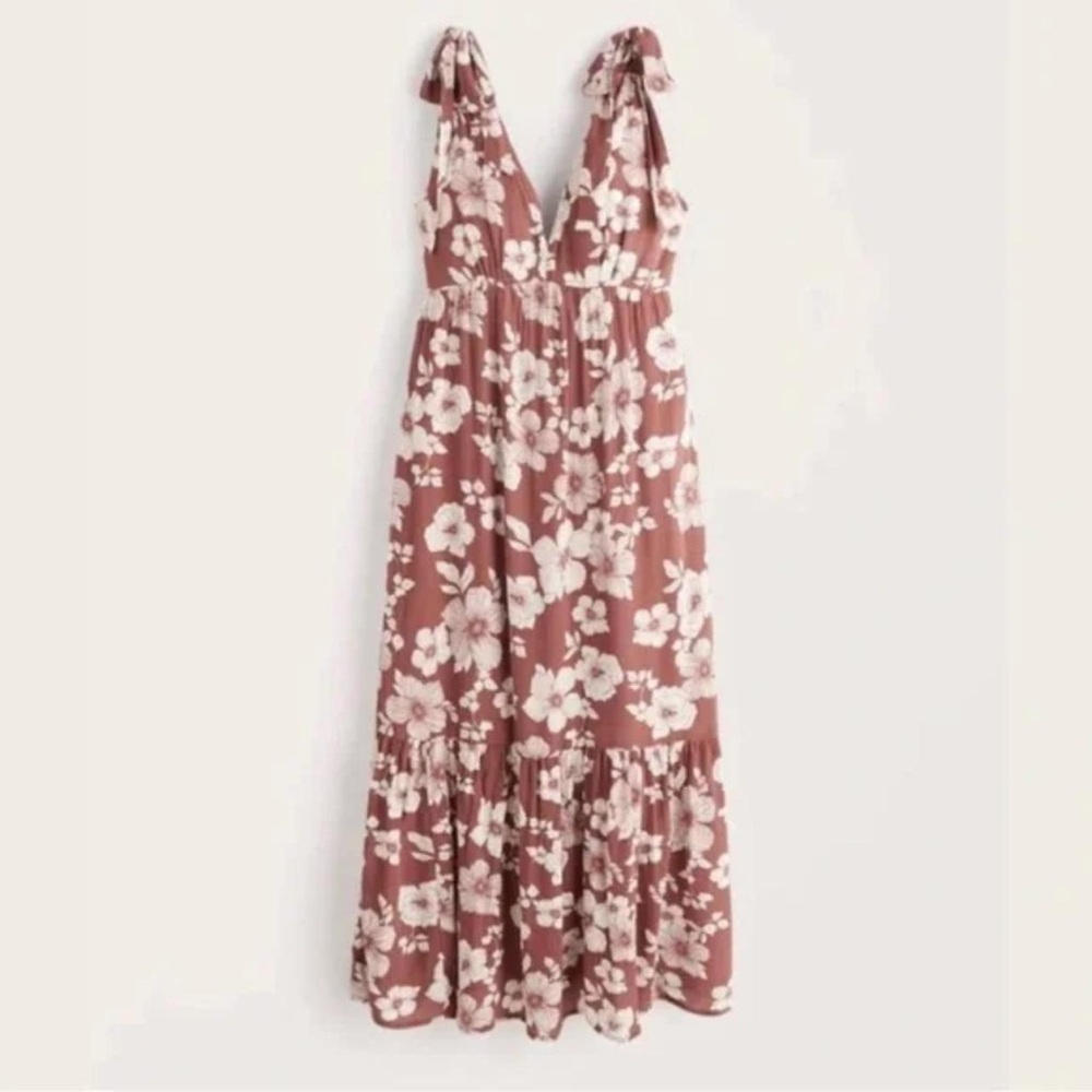 Abercrombie & Fitch Women's Burgundy and Red Dress - Picture 5 of 5